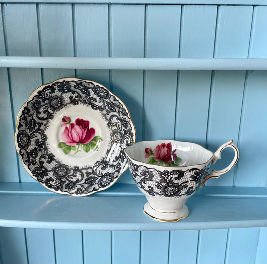 Beautiful "Señorita" Royal Albert Gentleman Sized Tea Cup & Saucer, Fine Bone China, Previously Loved Vintage Set, Highly Sought After, Rare