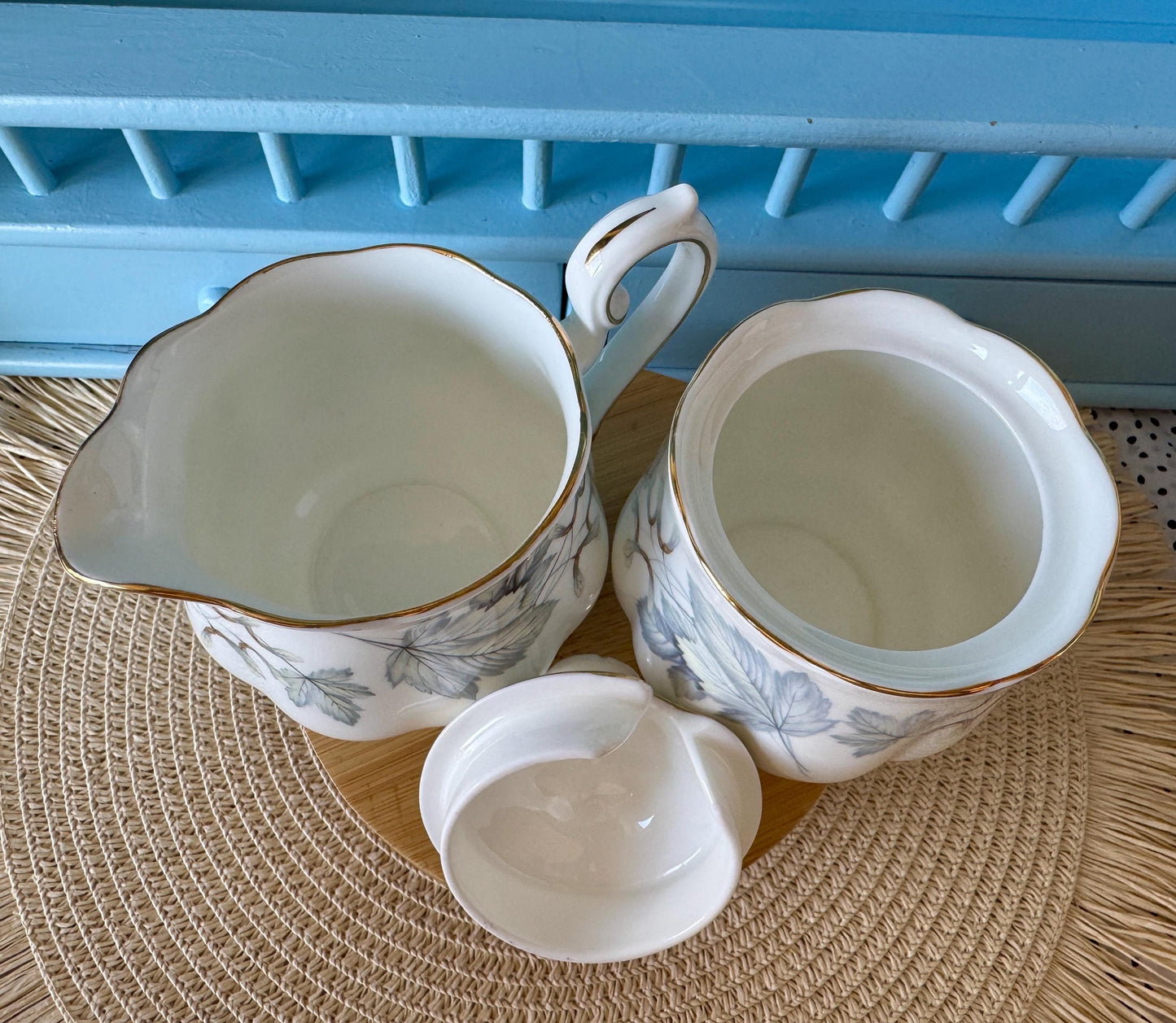 Very Rare Hard To Find "2 Cup" Royal Albert "Silver Maple" TeaPot, Small TeaPot, Bone China, Previously Owned, Gray Leaf Decor, England