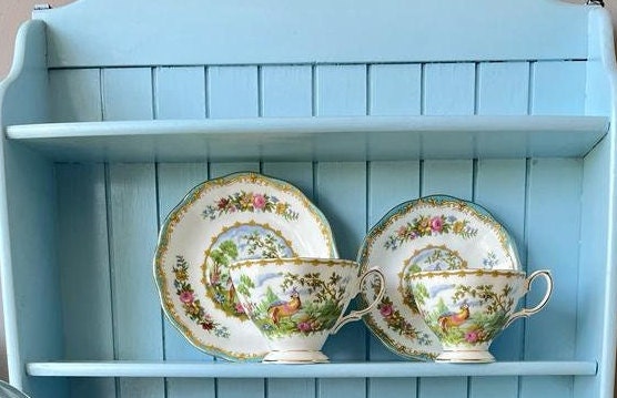 Multiple Vintage Royal Albert "Chelsea Bird" Items, Sugar Bowl & Plate, CoffeePot, Bone China, 1 Lady And 1 Male Size TeaCups, Beautiful Set