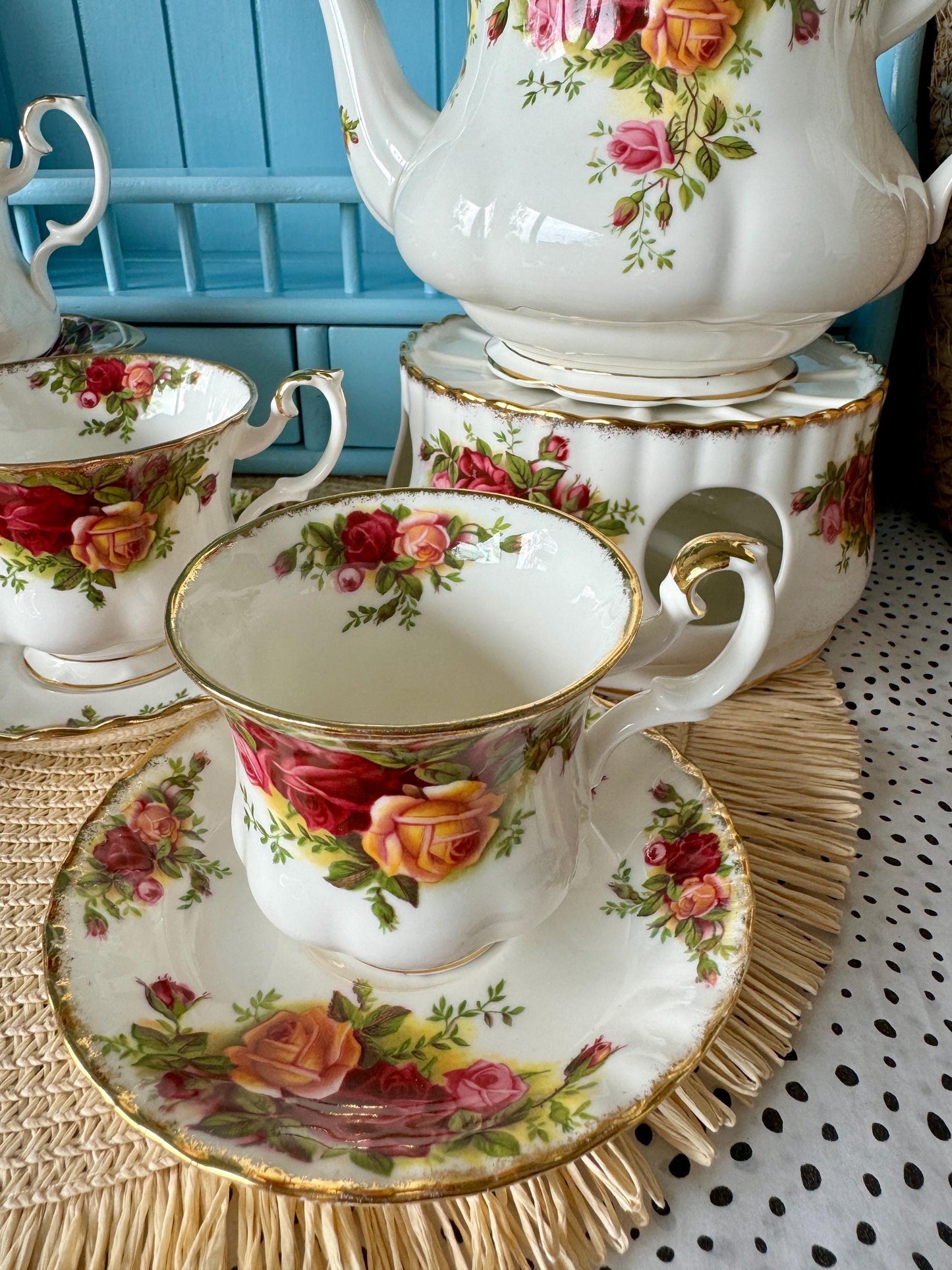 Vintage Royal Albert "Old Country Roses" Different Sized TeaCups, Male, Demitasse, Creamer Set,Teapot,Bone China, Previously Loved, England