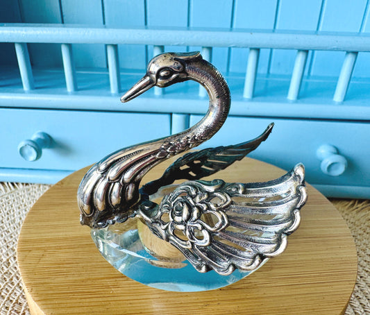 Antique Swan Salt Cellar, Hallmarked 835 silver, AB maker’s mark—likely crafted by Bonebakker & Zoon Amsterdam (c. 1905–1910), Perfect Gift