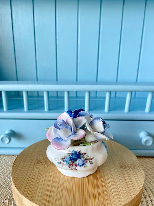 Rare Find, Vintage Royal Albert Moonlight Rose Porcelain Small Bouquet of Flowers, Beautiful Table Piece, Decor, Bone China, Made in England