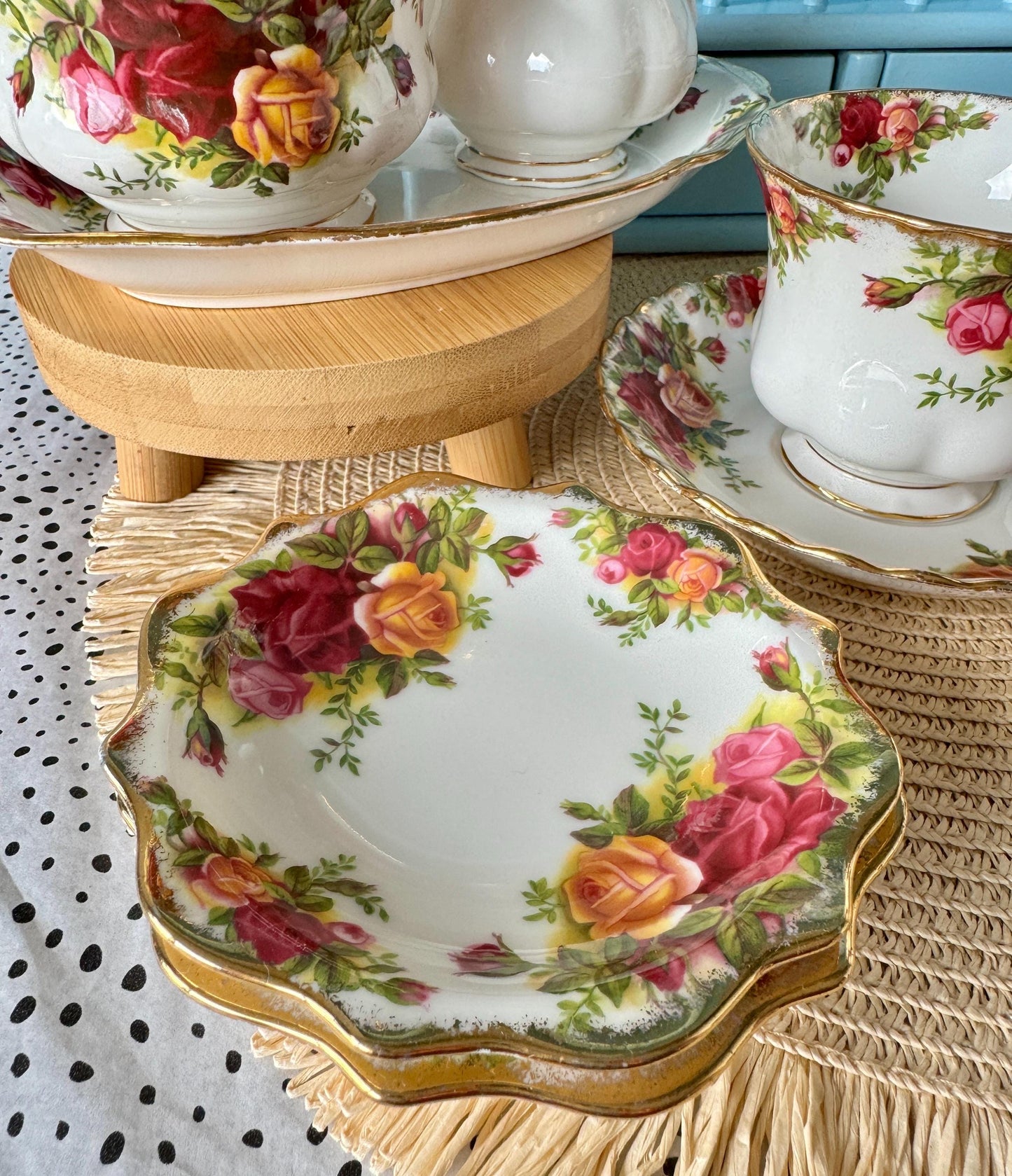 Vintage Royal Albert "Old Country Roses" Different Sized TeaCups, Male, Demitasse, Creamer Set,Teapot,Bone China, Previously Loved, England