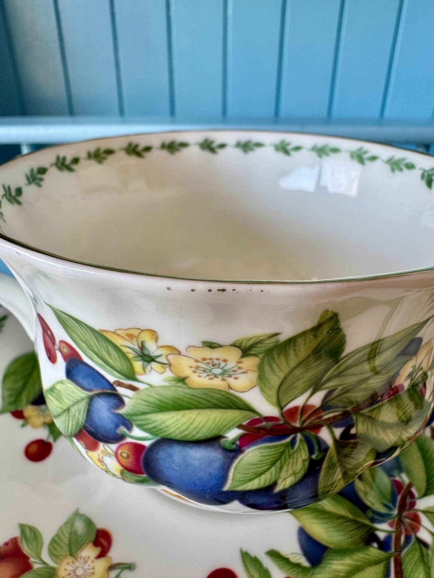 RARE Vintage Royal Albert "Covent Garden" Breakfast Set, Damsons, Cereal Breakfast Cup and Saucer, Bone China , Previously Loved, England