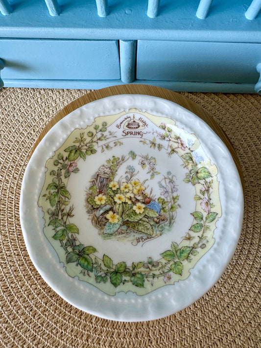 Vintage Royal Doulton "Brambly Hedge"  Spring Petit Fours, Small Plate 12cm, Jill Barklem, Bone China, Pretty Spring & Yellow Decor, England