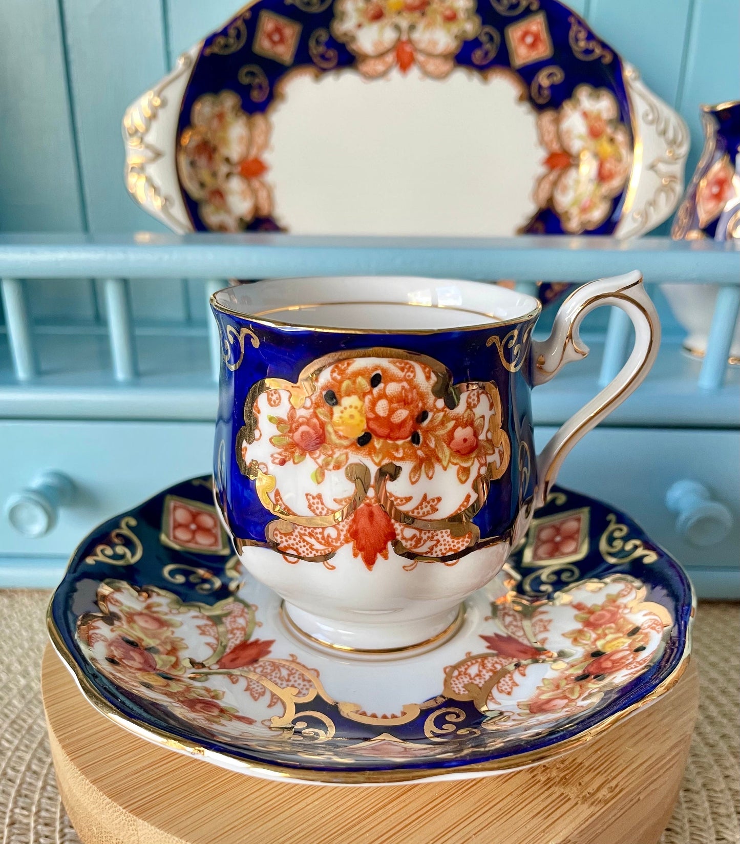 Set Of Two Royal Albert "Heirloom" Espresso & Saucers, Bone China, Previously Loved Vintage, Display Piece, High-Tea, Espresso, England