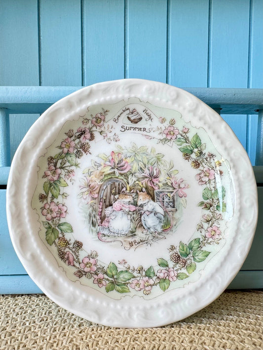 Vintage Royal Doulton "Brambly Hedge"  Summer Petit Fours, Small Plate 12cm, Jill Barklem, Bone China, Pretty Summer & Green Decor, England