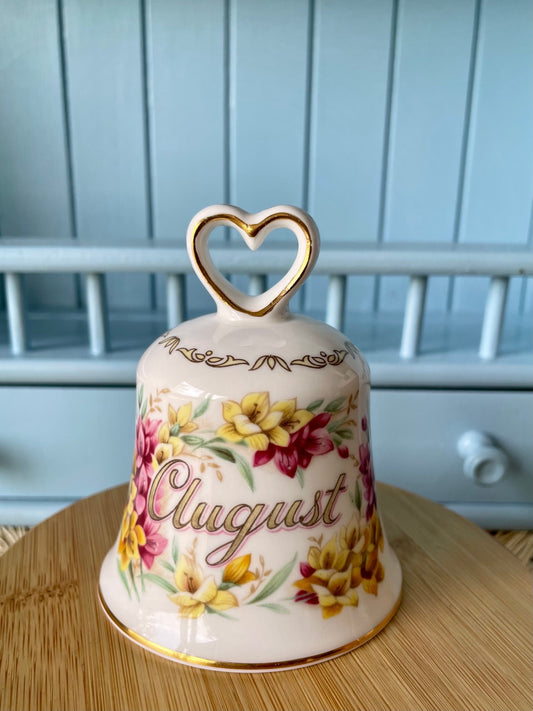 Vintage Golden Crown Bell, Wedding Bell Gift, Fine Bone China, Previously Loved, Perfect Gift For Wedding, Month August, Pretty Antique Bell