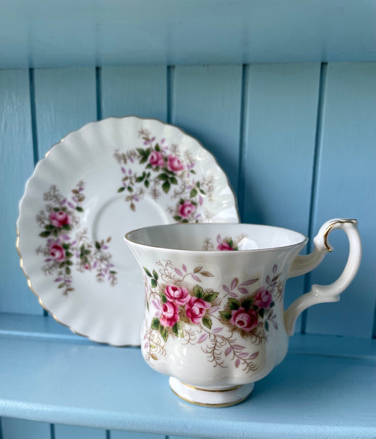 Vintage Royal Albert "Lavender Rose" Lady Sized Coffee Cup & Saucer, Bone China, Previously Loved,  HighTea Party, Demitasse, Made England