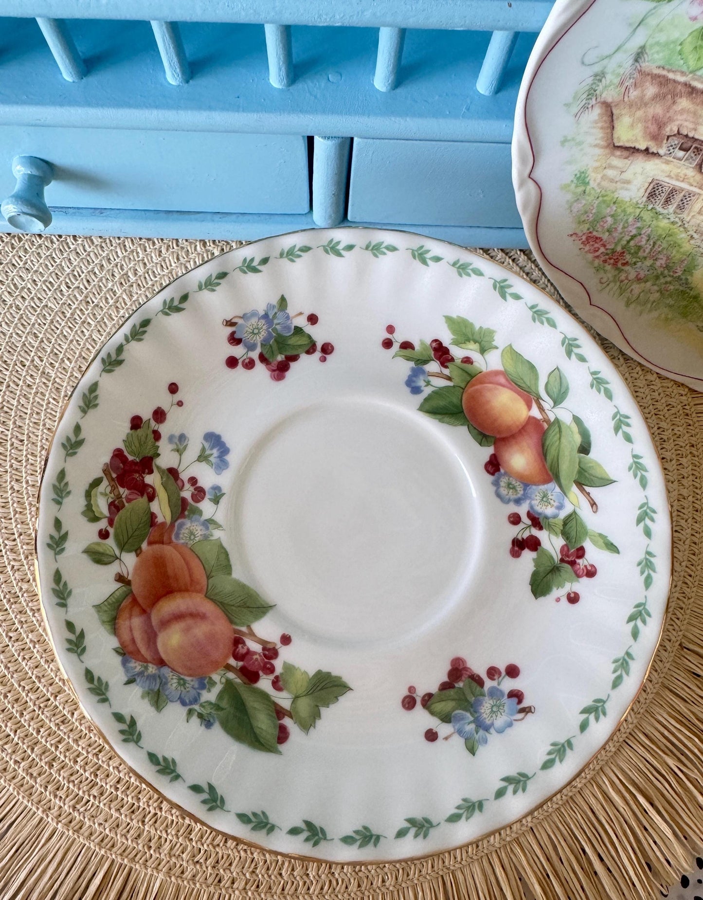 RARE Vintage Royal Albert "Covent Garden" Breakfast Set, Apricots, Cereal Breakfast Cup and Saucer, Bone China , Previously Loved, England