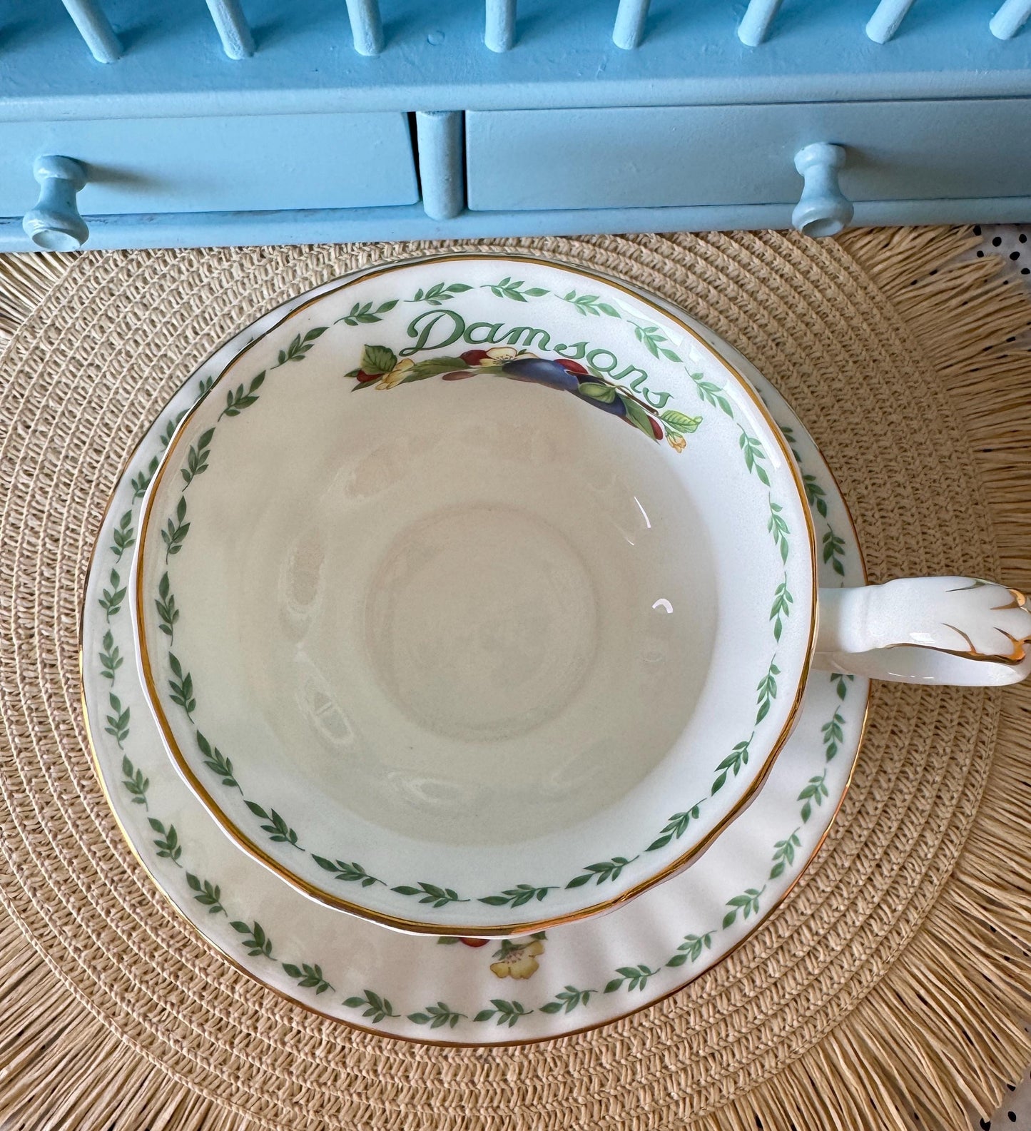 RARE Vintage Royal Albert "Covent Garden" Breakfast Set, Damsons, Cereal Breakfast Cup and Saucer, Bone China , Previously Loved, England