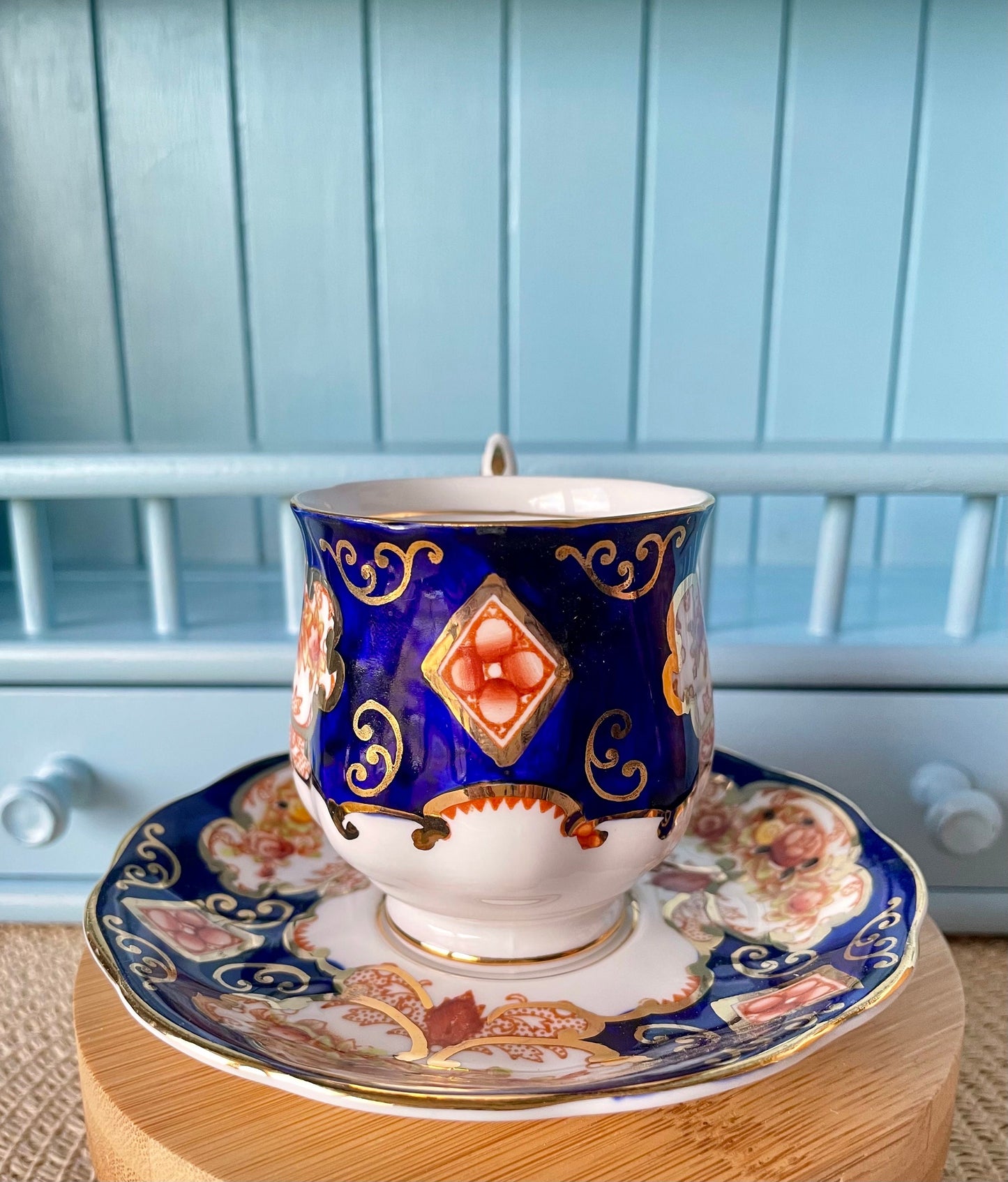 Set Of Two Royal Albert "Heirloom" Espresso & Saucers, Bone China, Previously Loved Vintage, Display Piece, High-Tea, Espresso, England