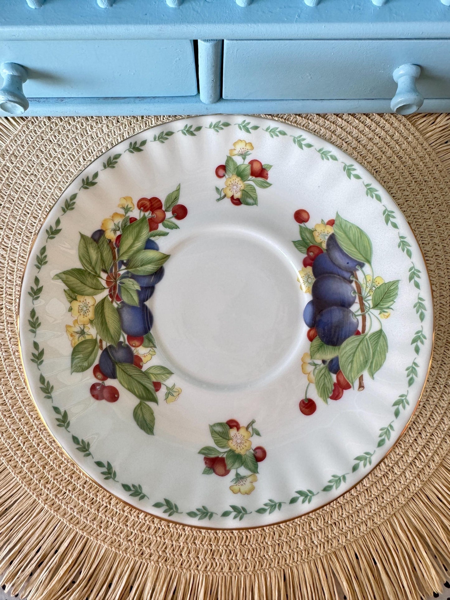 RARE Vintage Royal Albert "Covent Garden" Breakfast Set, Damsons, Cereal Breakfast Cup and Saucer, Bone China , Previously Loved, England