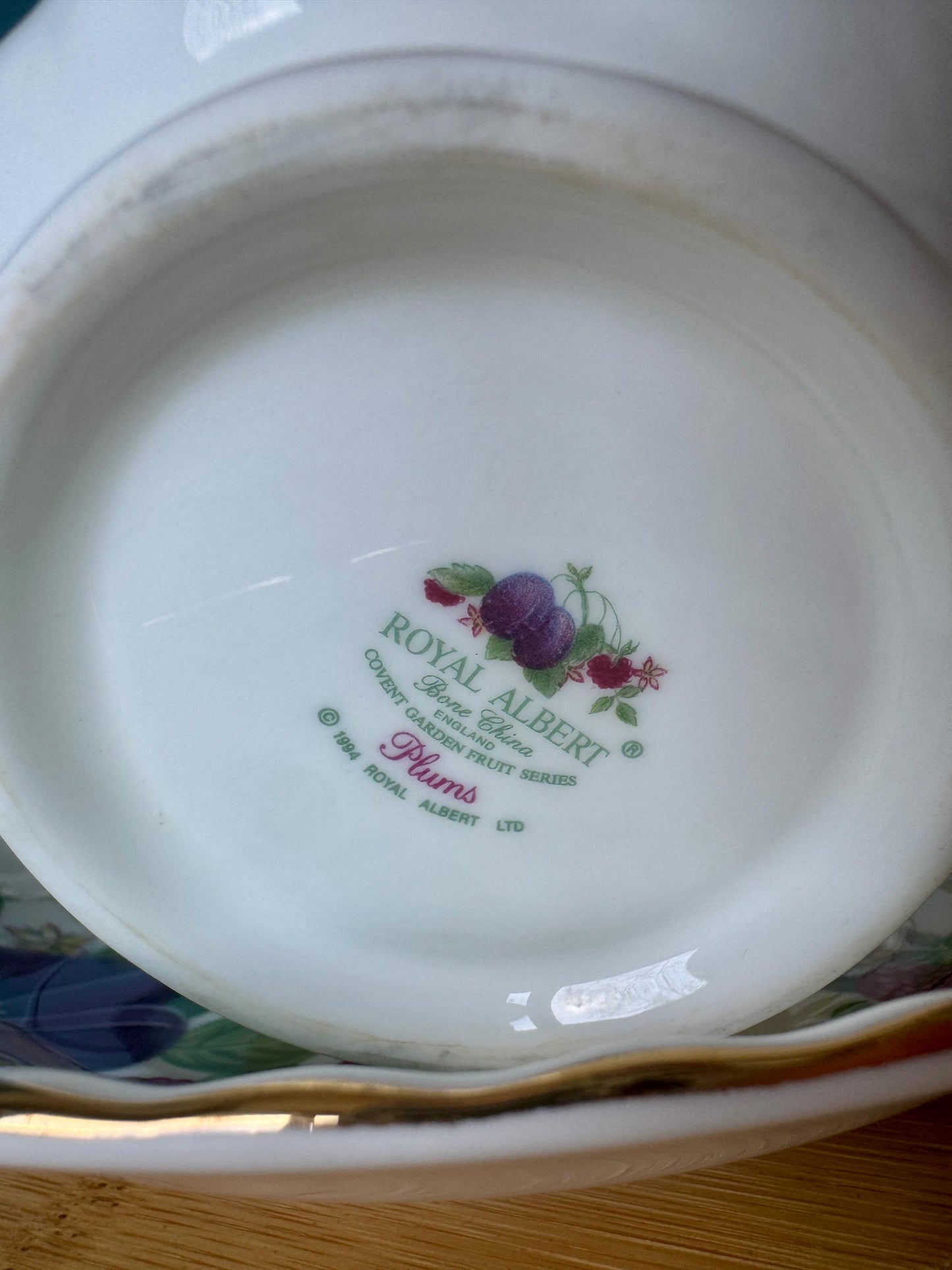 RARE Vintage Royal Albert "Covent Garden" Breakfast Set, Plums, Cereal Breakfast Cup and Saucer, Bone China , Previously Loved, England