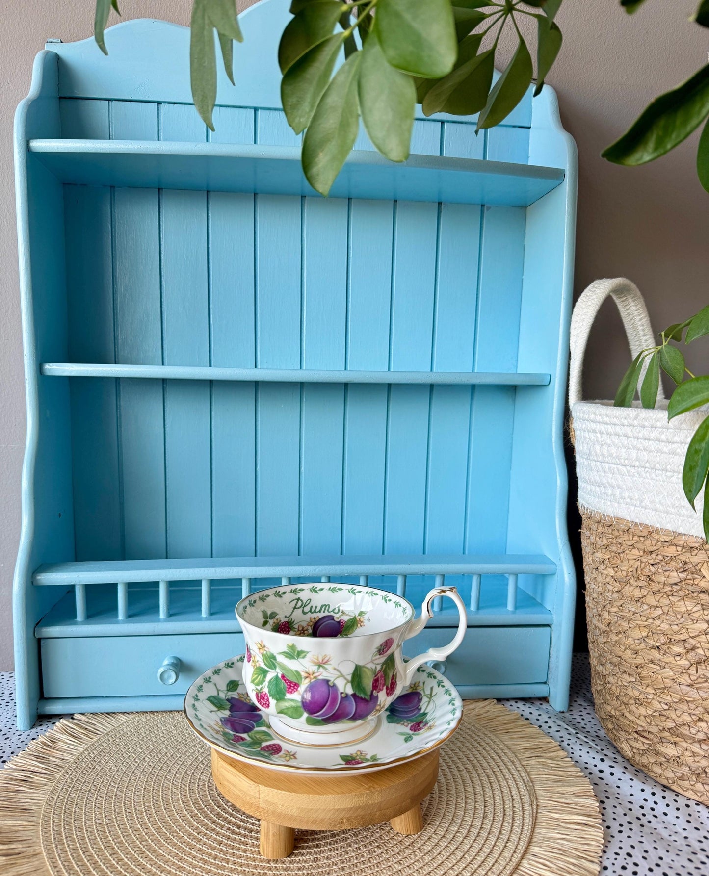 RARE Vintage Royal Albert "Covent Garden" Breakfast Set, Plums, Cereal Breakfast Cup and Saucer, Bone China , Previously Loved, England
