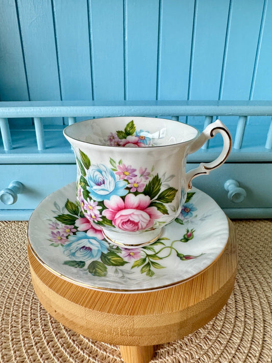 Vintage Beautiful Paragon Flower Festival, English Bone China, Coffee Cup and Saucer, Previously Loved Lady Sized Cup, Lovely Gift, England