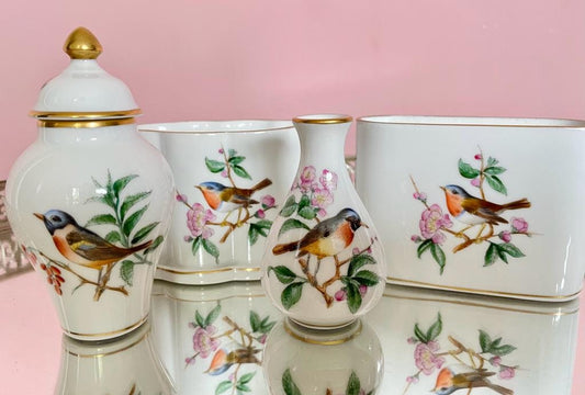 Rare Multiple Vintage Herend Bird Series, Spoon Vases, Milk Jug, Trinket Dish, HandPainted, Previously Loved, Perfect For Herend Collectors