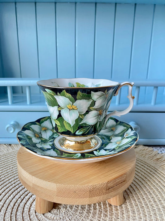 Vintage Royal Albert "Trillium" Provincial Flowers TeaCup & Saucer, Fine Bone China, Previously Loved Vintage, HighTea Party, Male Sized