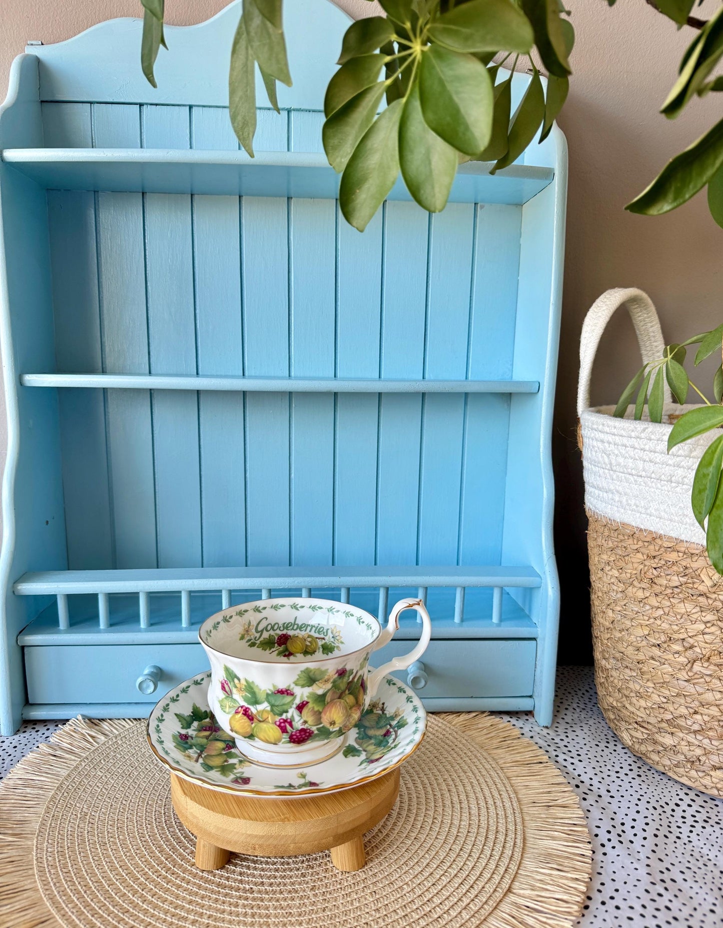 RARE Vintage Royal Albert "Covent Garden" Breakfast Set, Gooseberries, Cereal Breakfast Cup & Saucer, Bone China , Previously Loved, England