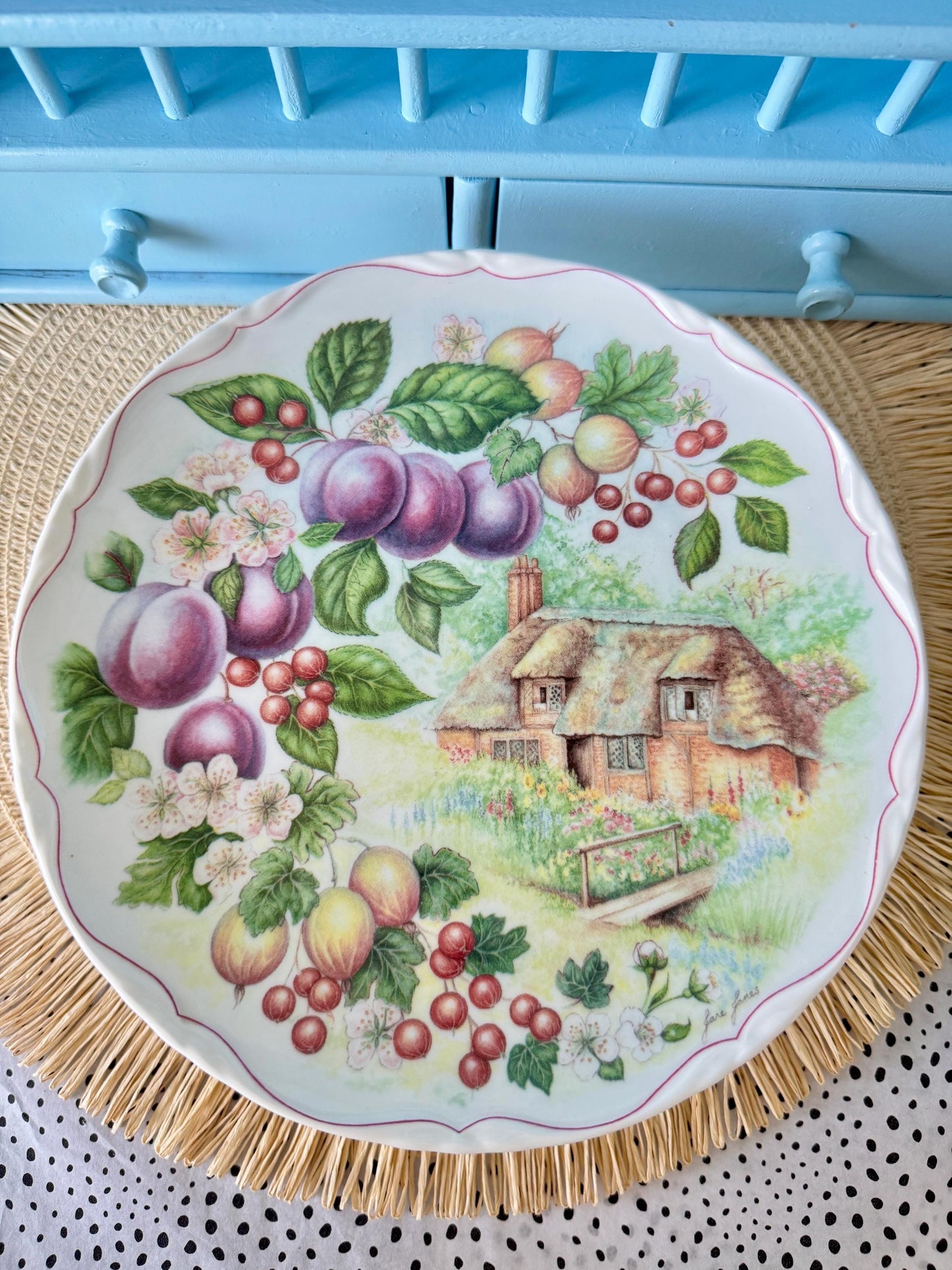 RARE Vintage Royal Albert "Covent Garden" Breakfast Set, Plums, Cereal Breakfast Cup and Saucer, Bone China , Previously Loved, England