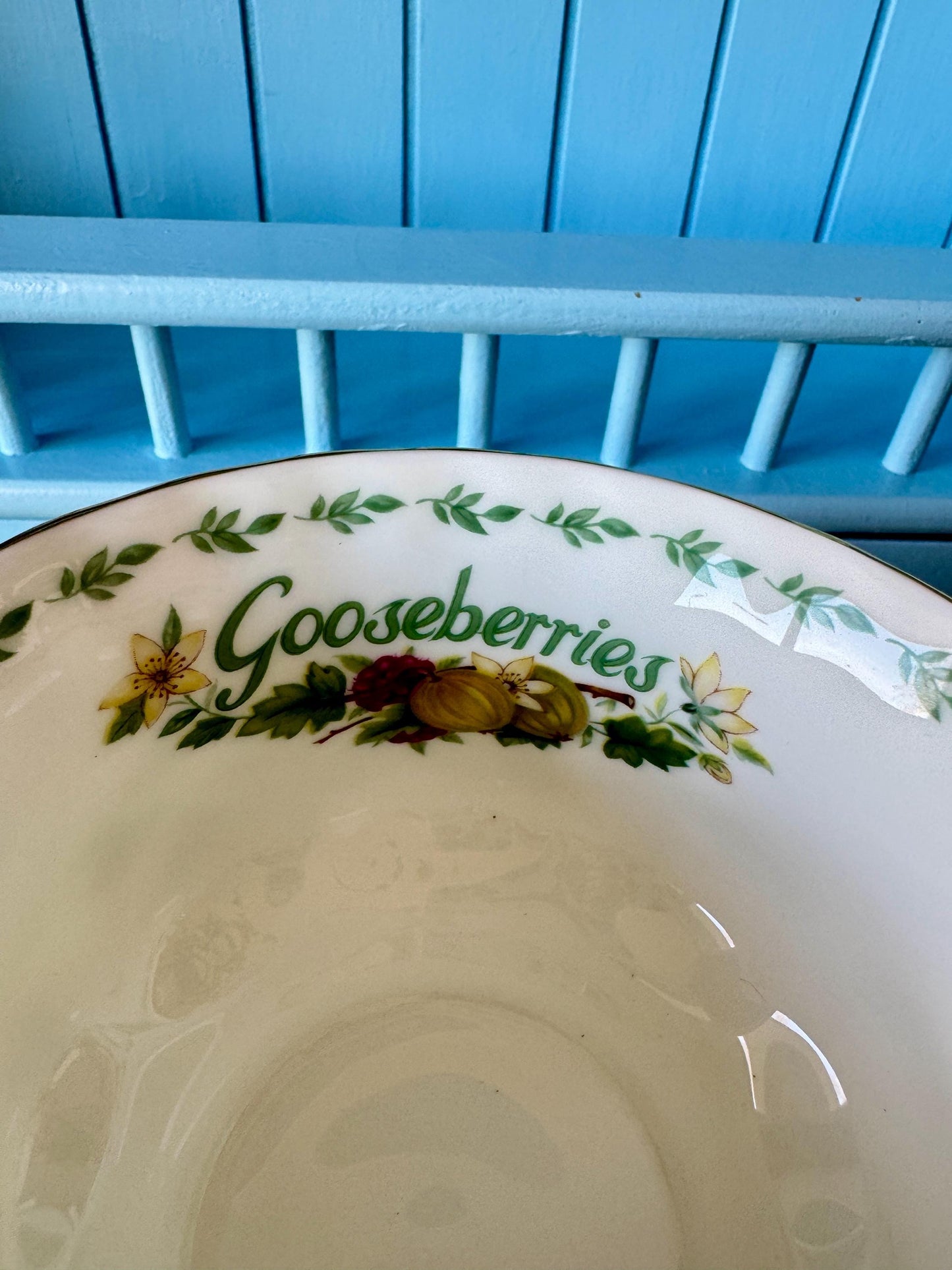 RARE Vintage Royal Albert "Covent Garden" Breakfast Set, Gooseberries, Cereal Breakfast Cup & Saucer, Bone China , Previously Loved, England