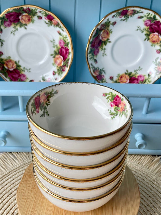 Vintage, Collectible Royal Albert Old Country Roses, Concorde Fruit,Salade Bowls, Bone China, Red Rose Decor, Price Per Piece, England
