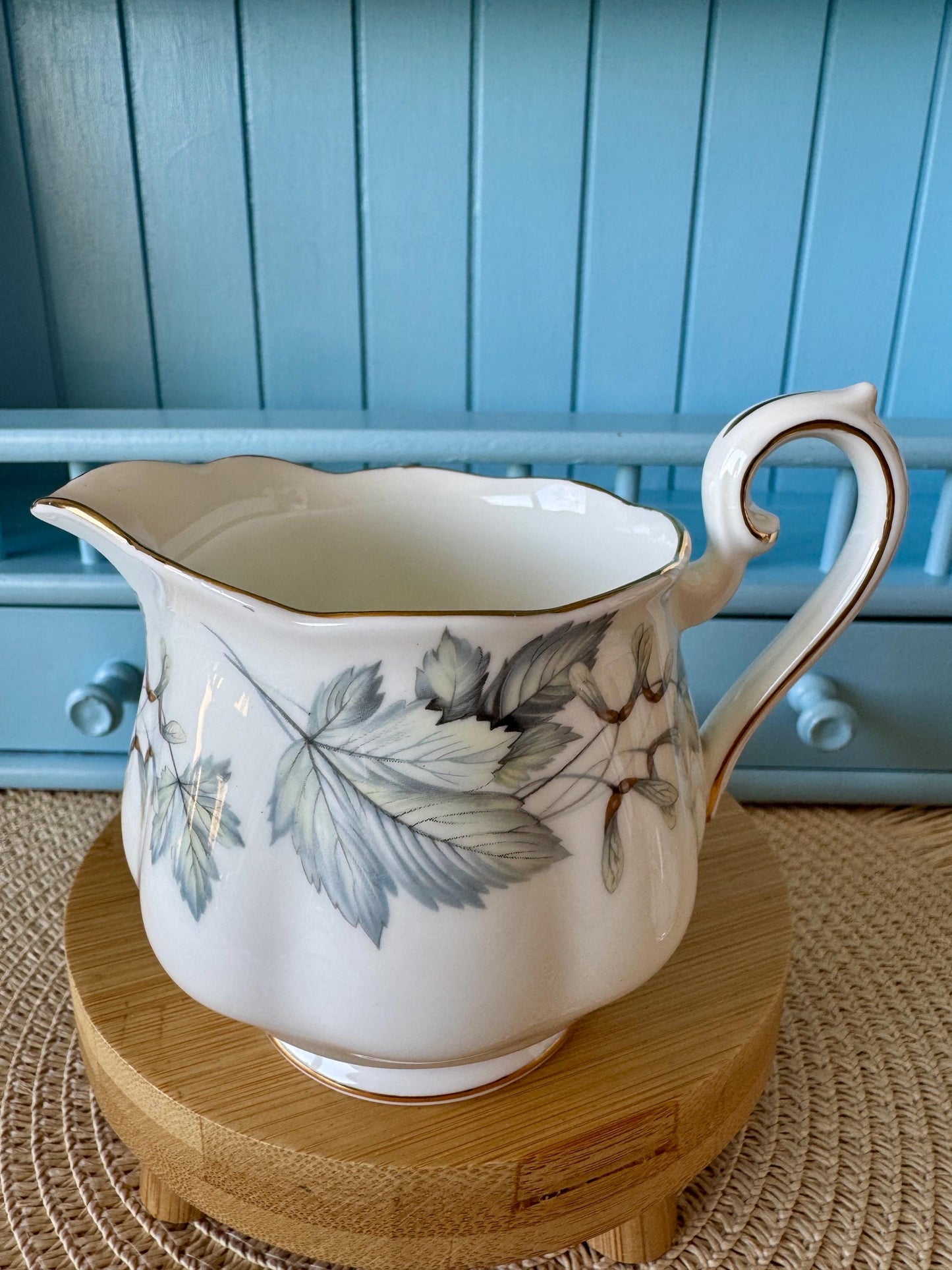 Very Rare Hard To Find "2 Cup" Royal Albert "Silver Maple" TeaPot, Small TeaPot, Bone China, Previously Owned, Gray Leaf Decor, England