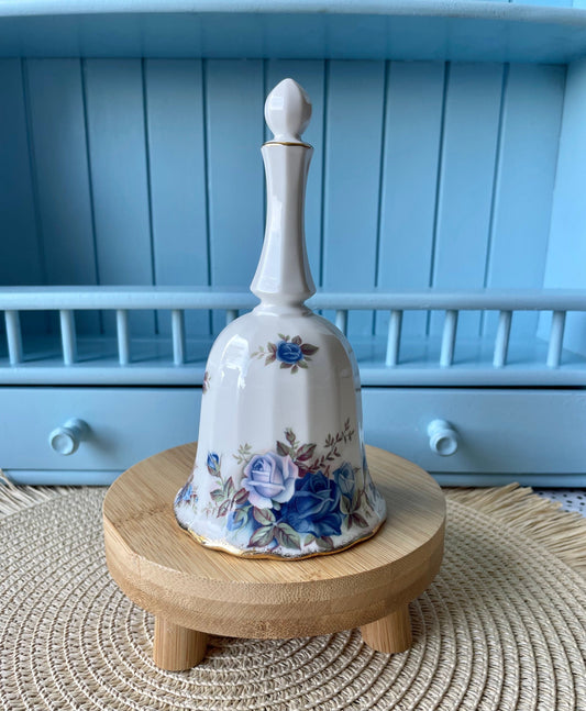 Vintage Royal Albert Moonlight  Big Table Bell, With Perfect Handle, Perfect Condition, Fine Bone China, Blue Roses Gold Decor, Made England