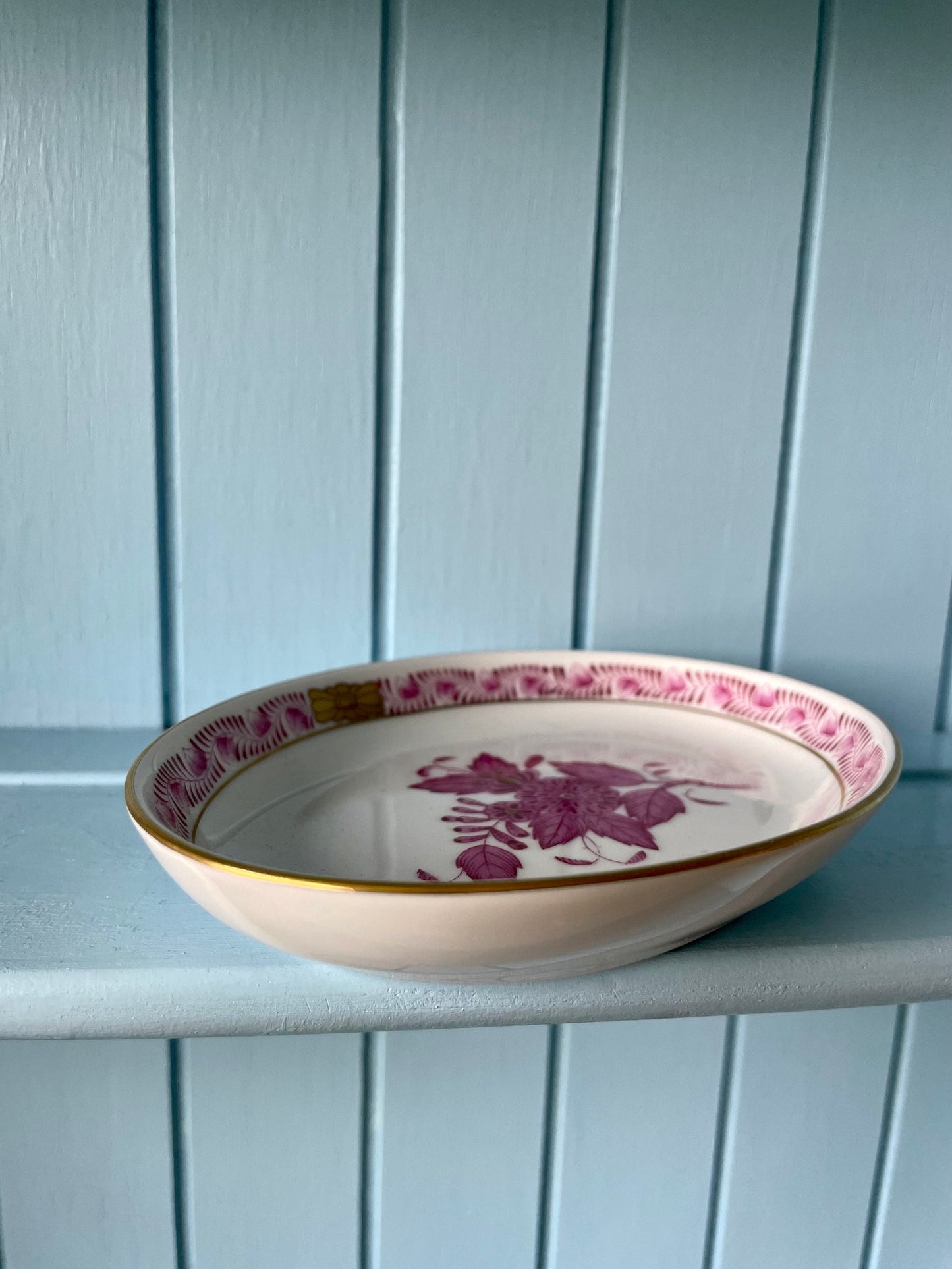 Sweet Vintage Herend Apponyi Raspberry Small Trinket Dish, HandPainted Hungarian Porcelain, Previously Loved, Perfect Gift For Herend Lovers