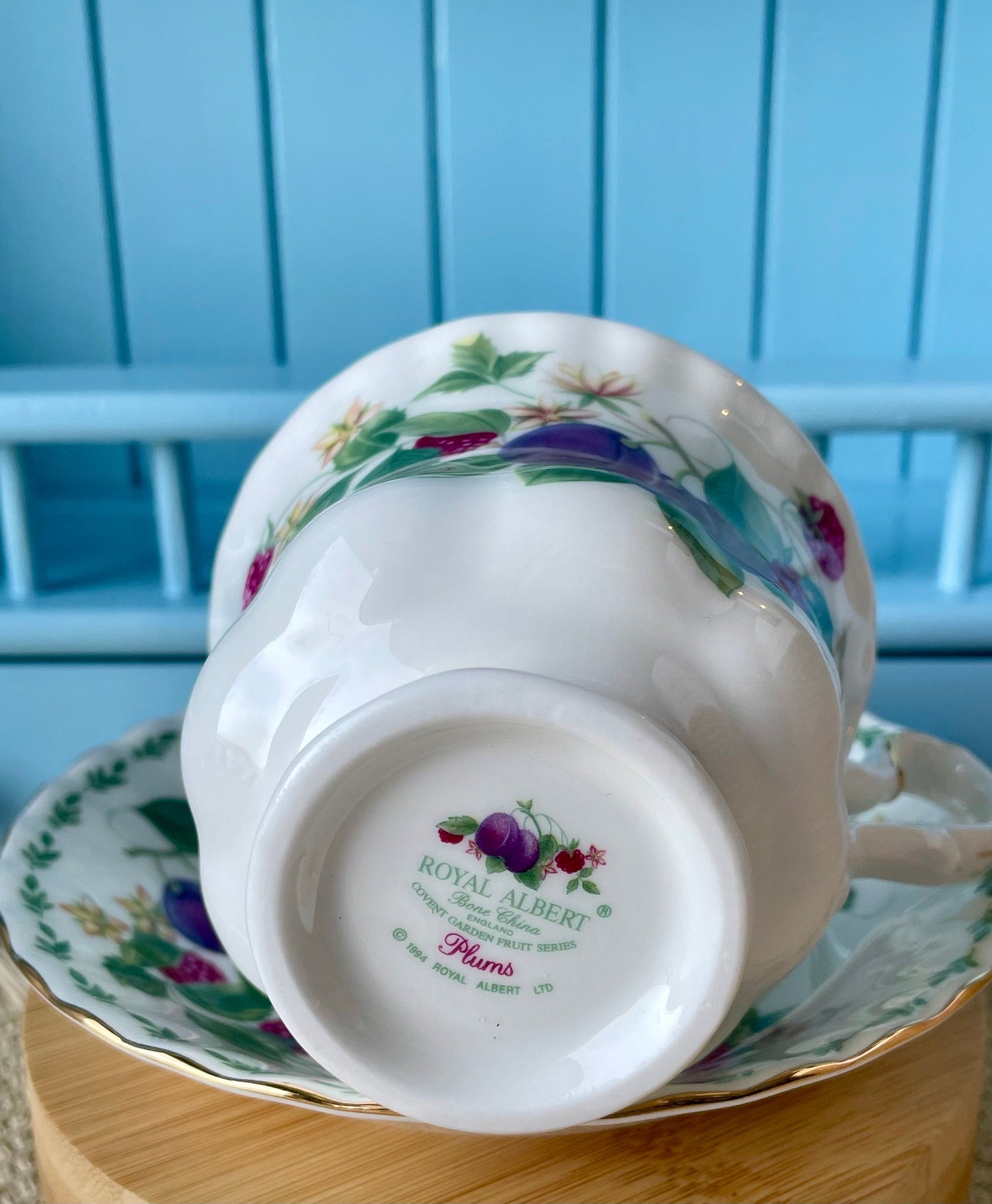 Vintage Royal Albert "Covent Garden Series "Male sized Teacup, Plum, Teacup and Saucer Set, Fine Bone China , Previously Loved, Made England