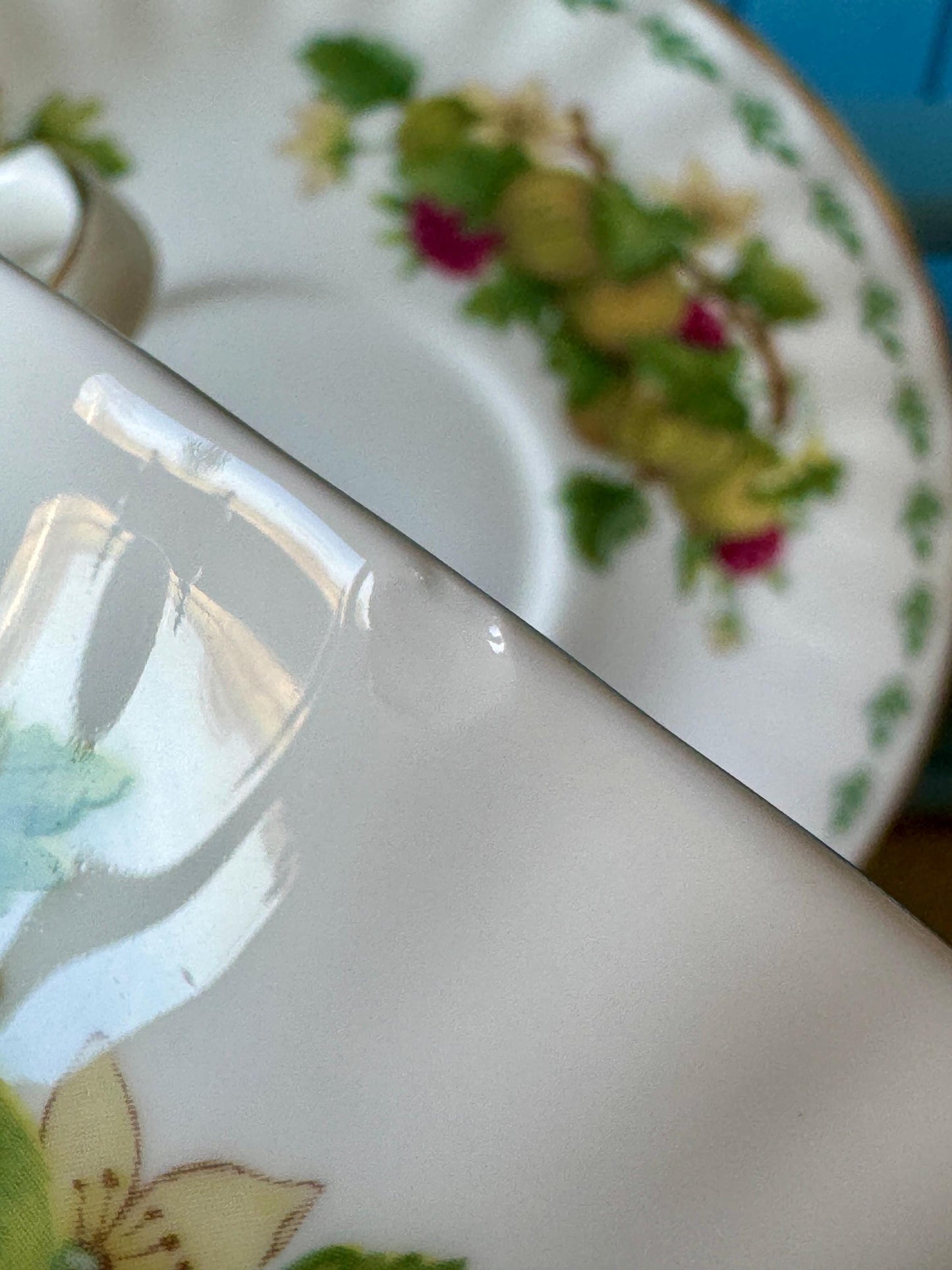 RARE Vintage Royal Albert "Covent Garden" Breakfast Set, Gooseberries, Cereal Breakfast Cup & Saucer, Bone China , Previously Loved, England