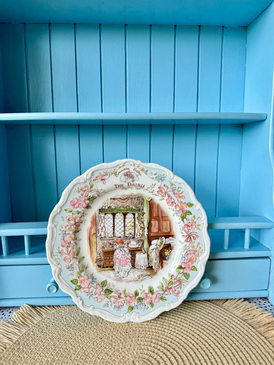 Vintage Royal Doulton "Brambly Hedge"  ~ The Diary Plate, 8 Inch Plate, Jill Barklem, Bone China, Pretty Mice Decor, As New! Made in England
