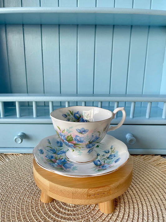 Vintage Richmond "Pretty Blue Floral" TeaCup & Saucer, Fine Bone China England, 1050, Previously Loved, Perfect Blue Antique TeaCup, HighTea