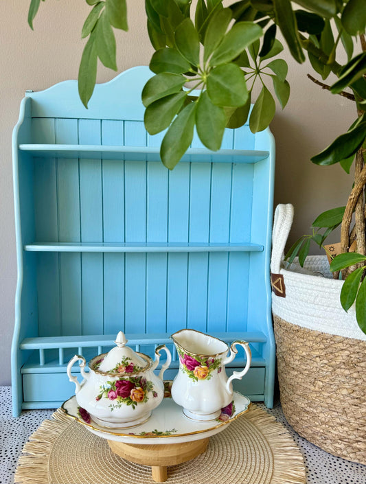 Vintage Royal Albert "Old Country Roses" Large 3 Piece Creamer, 1st Edition, Bone China, Previously Loved, Red & Yellow Roses Decor, England