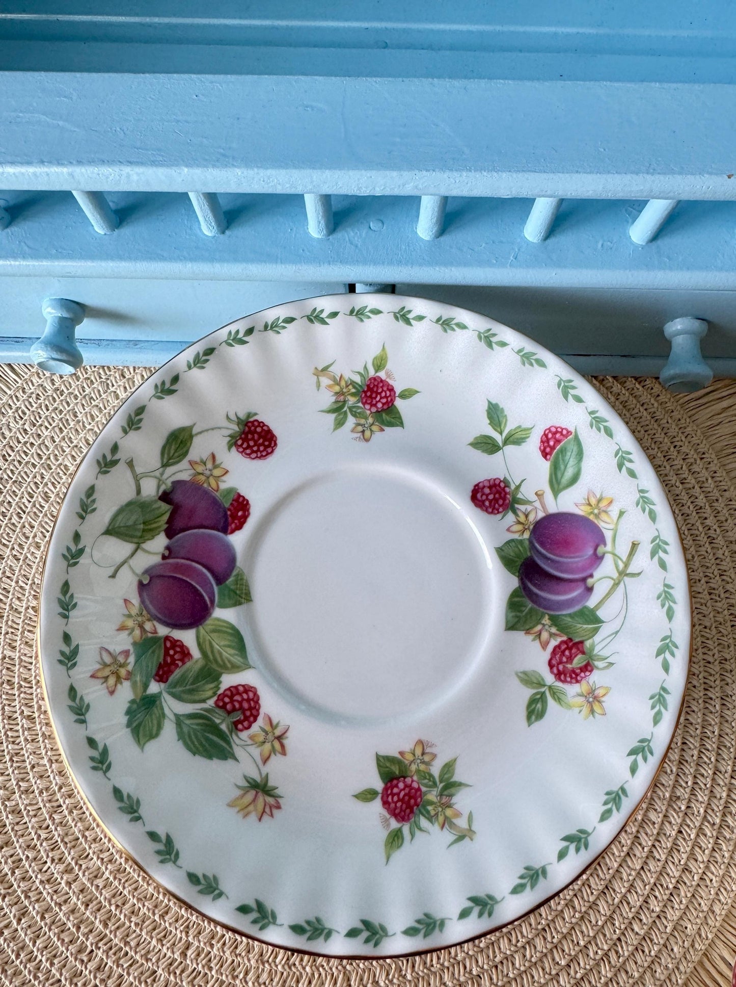 RARE Vintage Royal Albert "Covent Garden" Breakfast Set, Plums, Cereal Breakfast Cup and Saucer, Bone China , Previously Loved, England