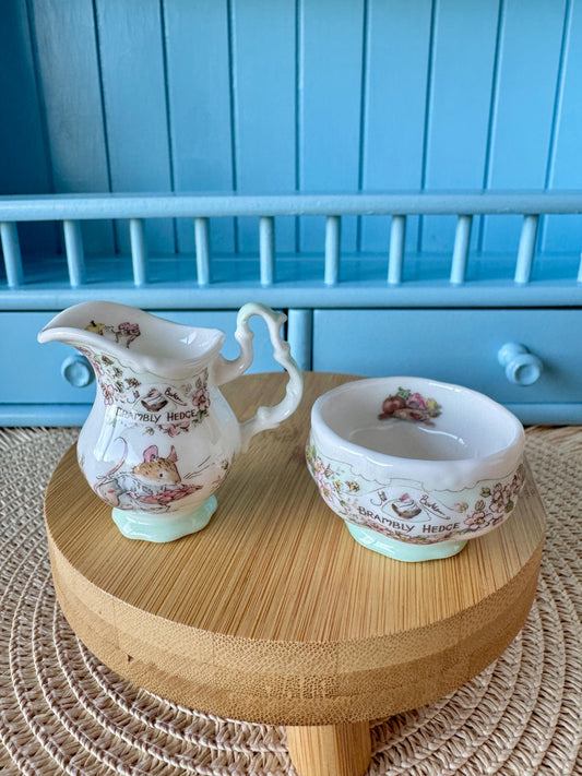 Hard to Find Vintage Royal Doulton 'Tea Service' Miniature Creamer Set, Doll House Size, Brambly Hedge, Jill Barklem, Mice Decor, England