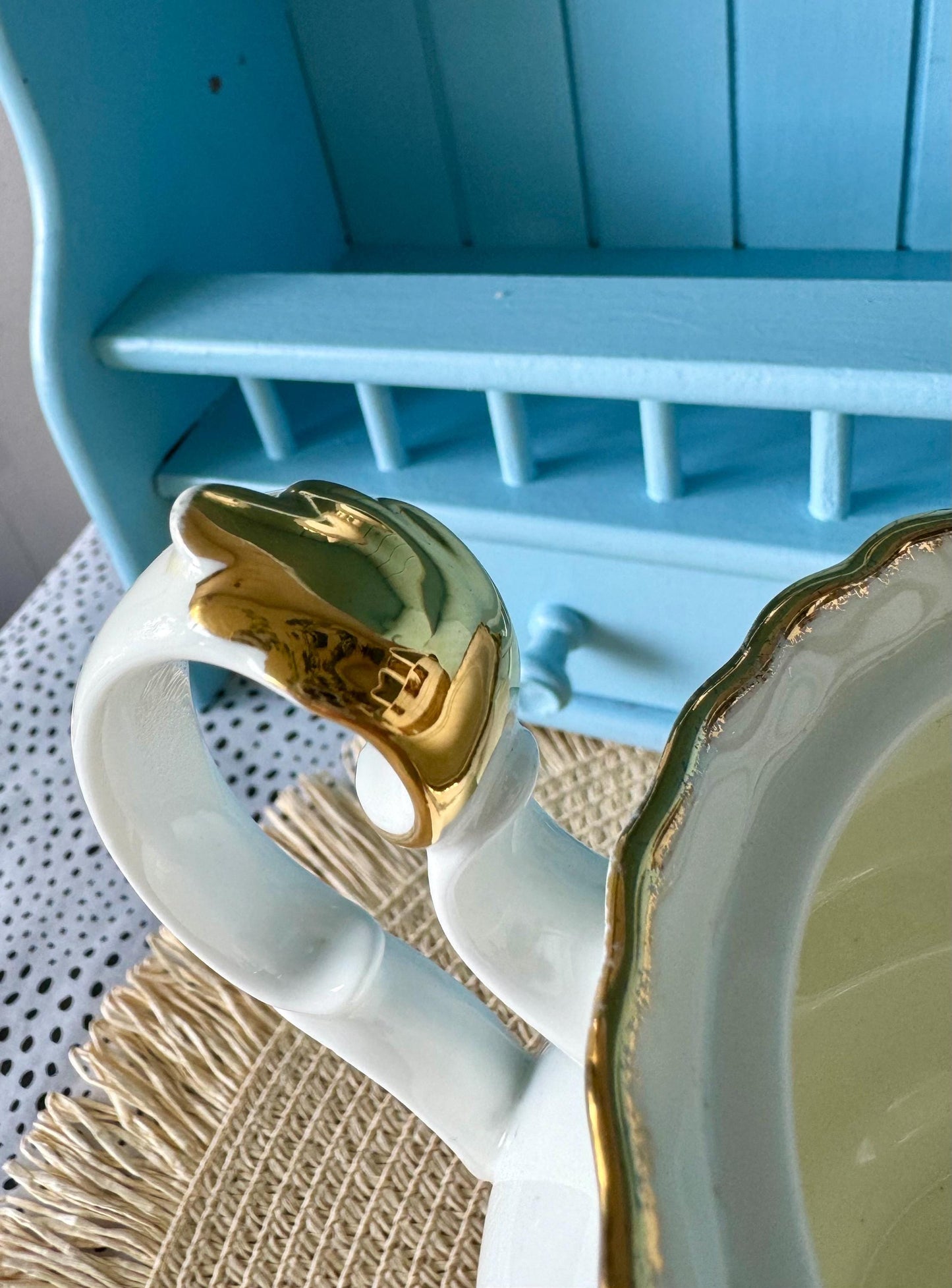 Very Rare Hard To Find "Medium" Royal Albert "Moonlight Rose" Tea Pot, Spout Inside Lid Is Missing, Bone China, Blue Roses Decor, England