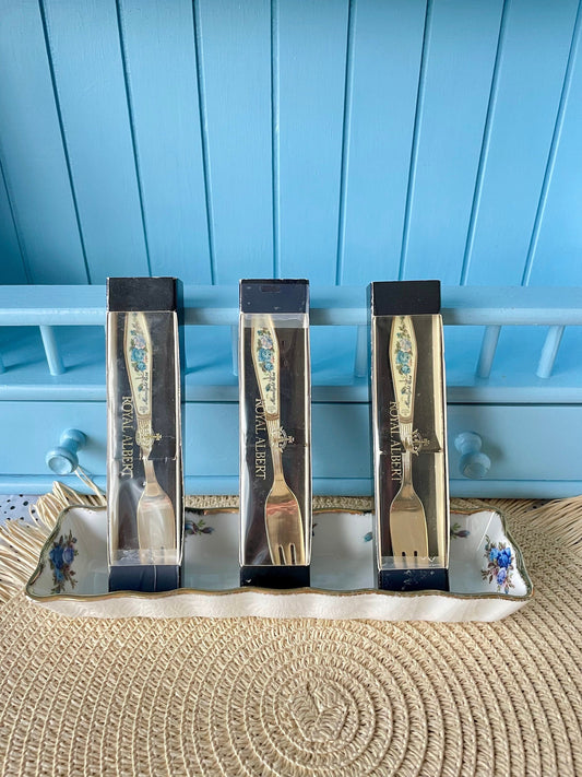 Vintage Royal Albert "Moonlight Rose" Fork, 3 Forks Available, Silver Plated, Previously Loved Vintage, Perfect for HighTea, Made In England