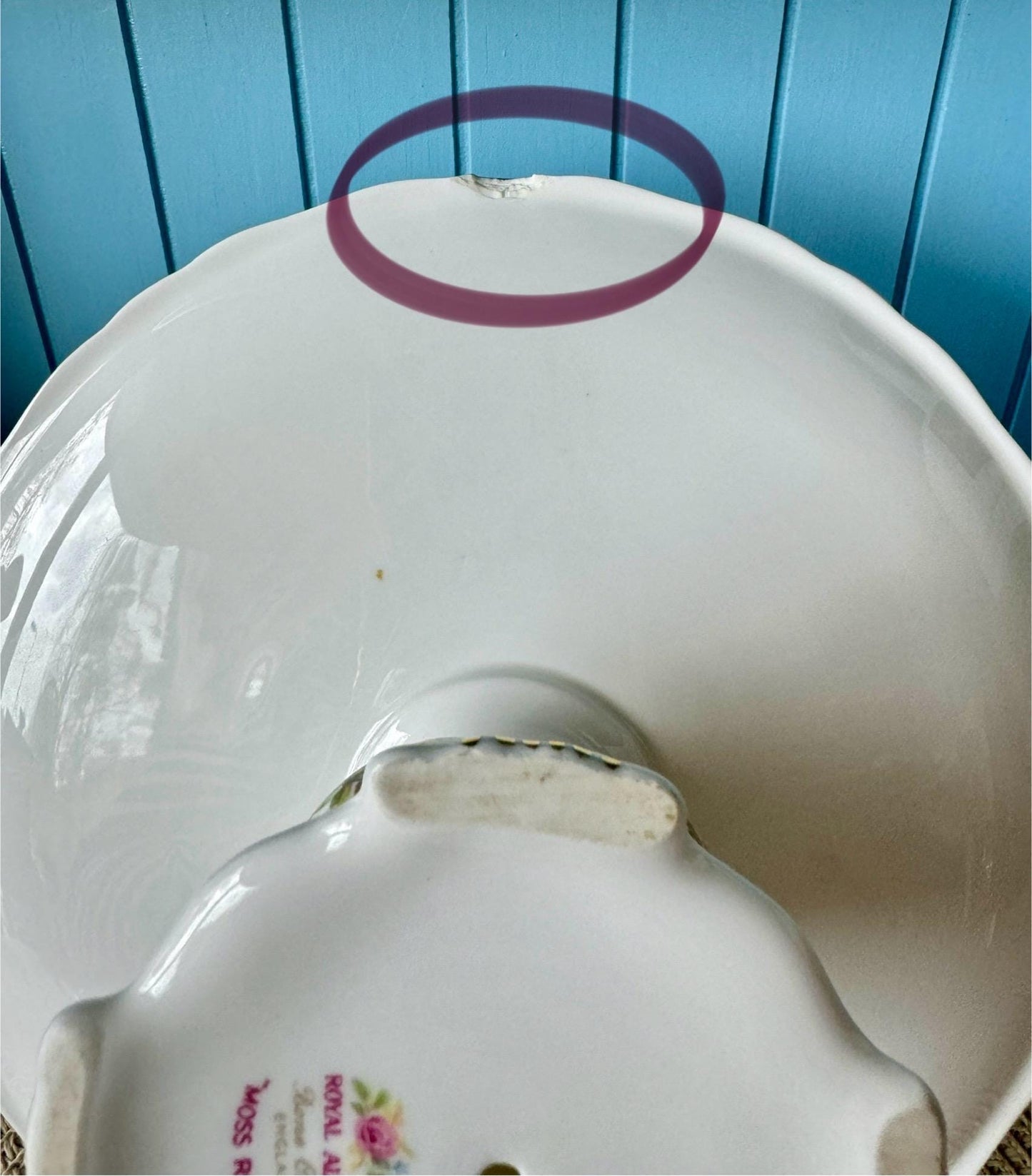 Rare Vintage Royal Albert "Moss Rose" Hard to Find Pedestal Cake Stand, Bone China, Previously Loved, Read Description, Made in England