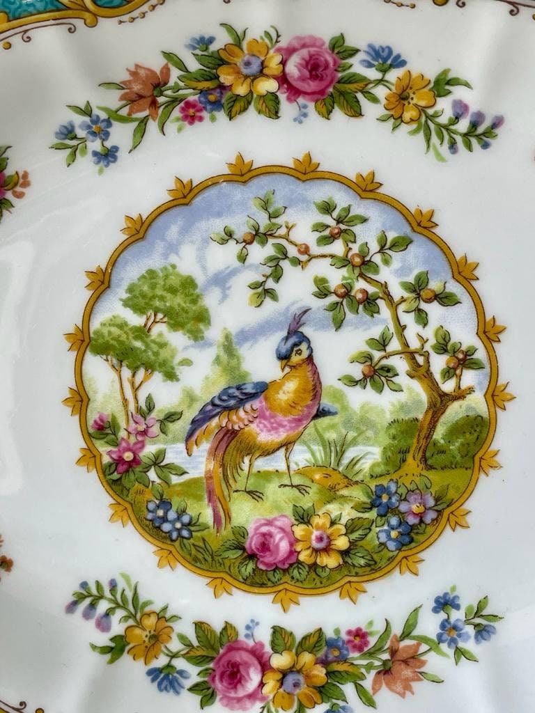 Multiple Vintage Royal Albert "Chelsea Bird" Items, Sugar Bowl & Plate, CoffeePot, Bone China, 1 Lady And 1 Male Size TeaCups, Beautiful Set