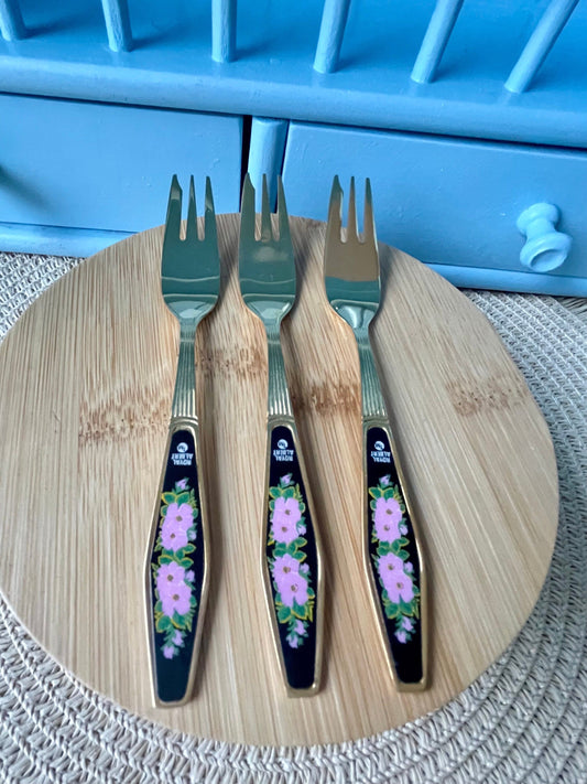 Vintage Royal Albert "Provincial Flower" Fork, 3 Forks Available, Silver Plated, Previously Loved, Alberta Rose Golden Fork, Made In England