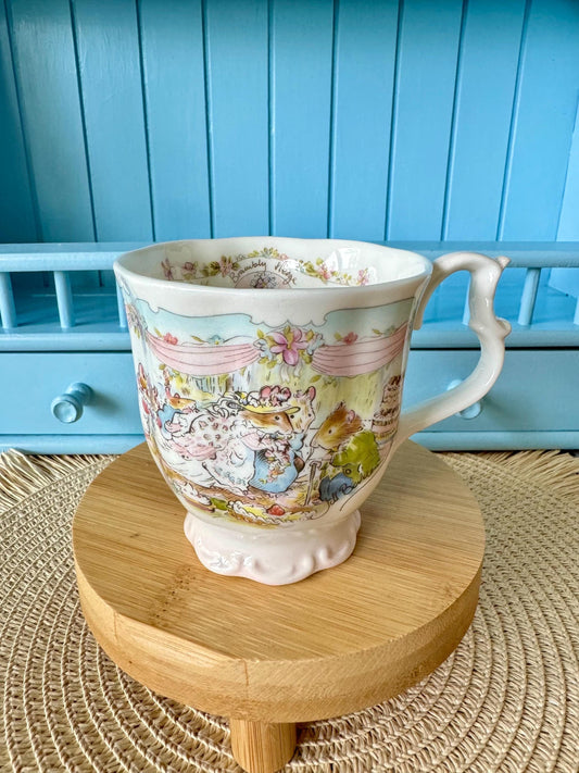Mint Vintage Royal Doulton "Brambly Hedge" The Wedding Beaker, Pink Accents , Jill Barklem, Bone China, Pretty Wedding & Mice Decor, England