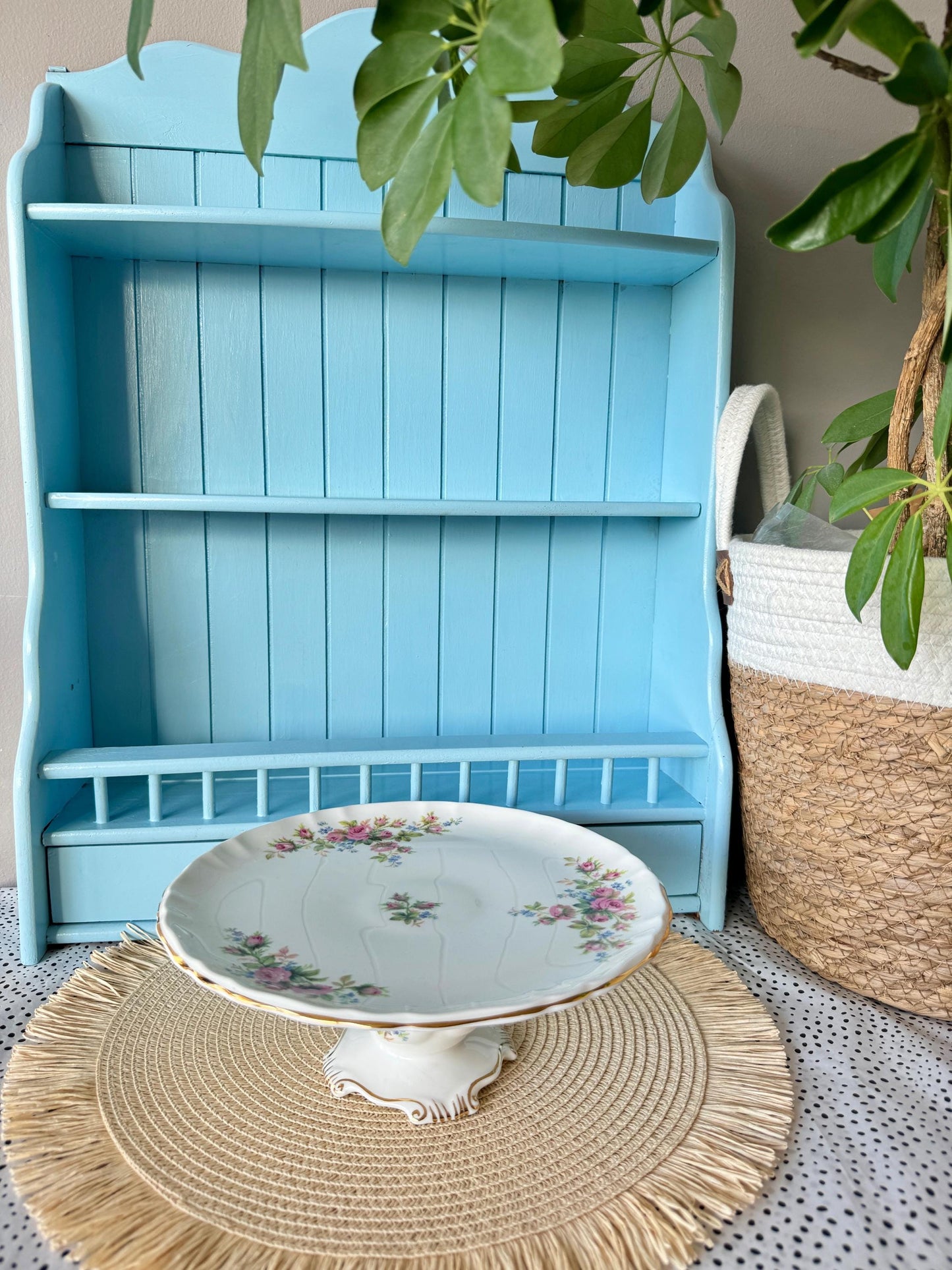 Rare Vintage Royal Albert "Moss Rose" Hard to Find Pedestal Cake Stand, Bone China, Previously Loved, Read Description, Made in England