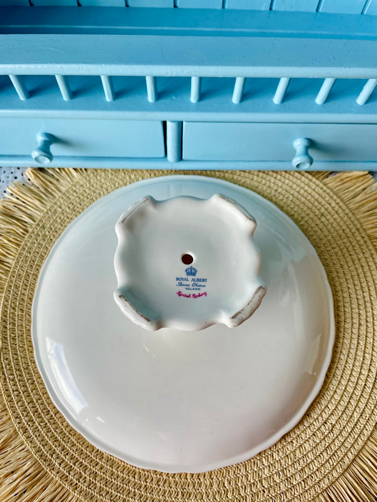 Rare Vintage Royal Albert "Kentish Rockery" Hard to Find Pedestal Cake Stand, Bone China, Previously Loved, , England