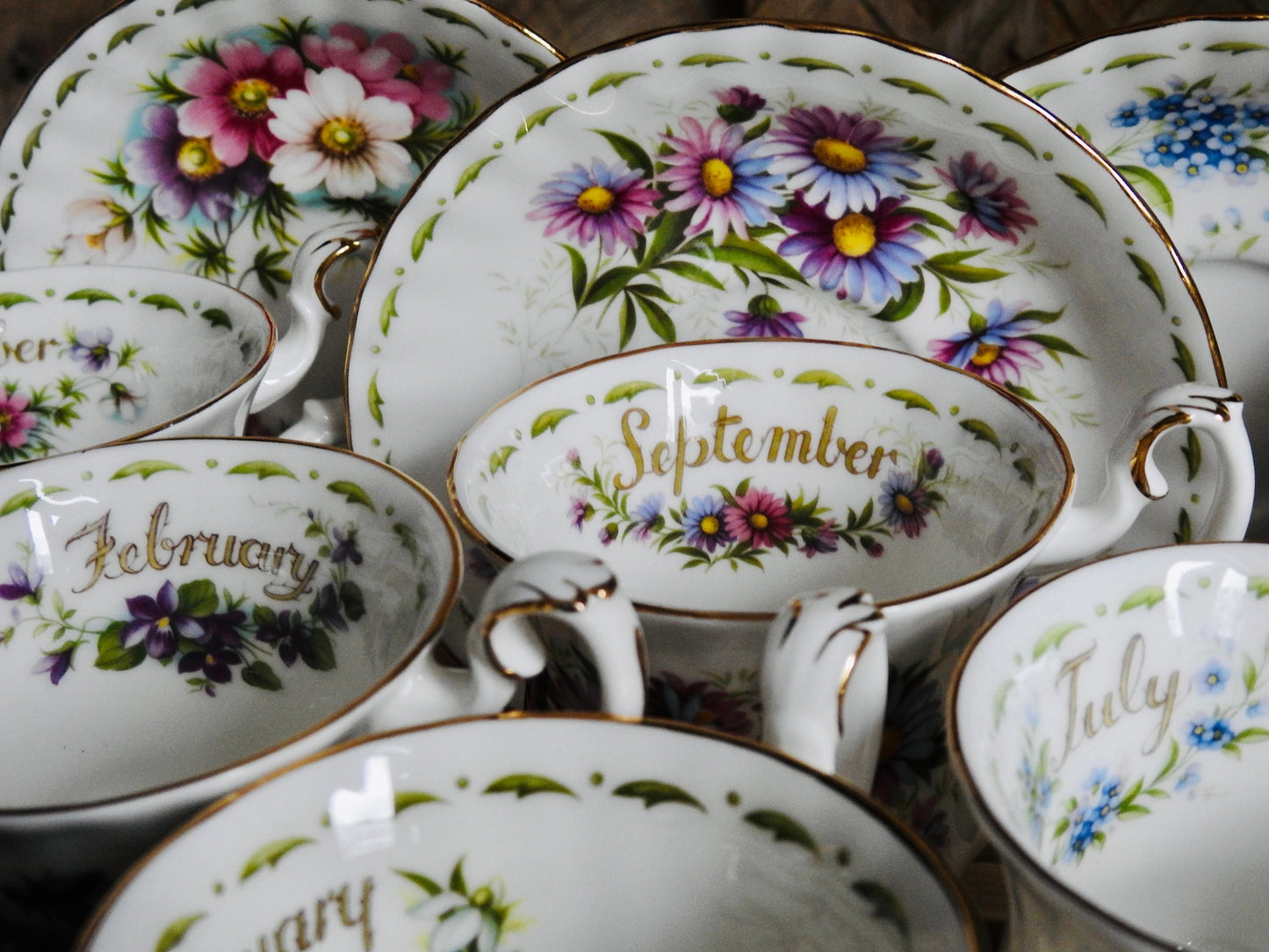 Royal Albert Flower Of The Month Lady Sized Duo's Cup & Sauc