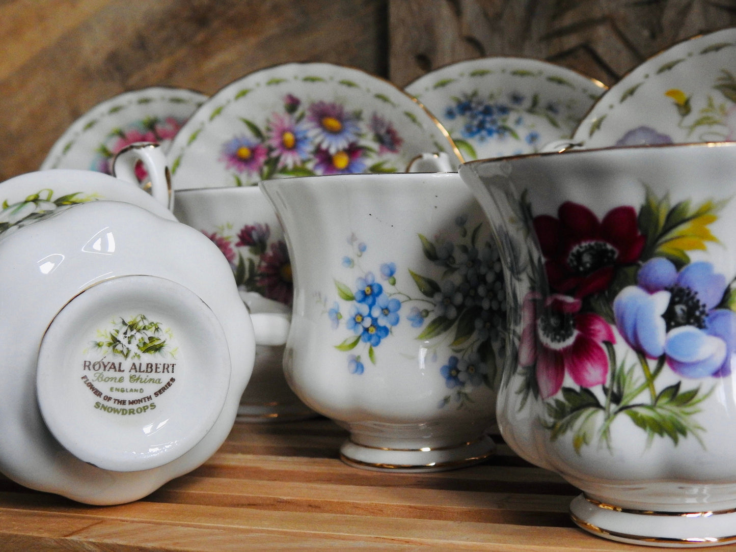 Royal Albert Flower Of The Month Lady Sized Duo's Cup & Sauc
