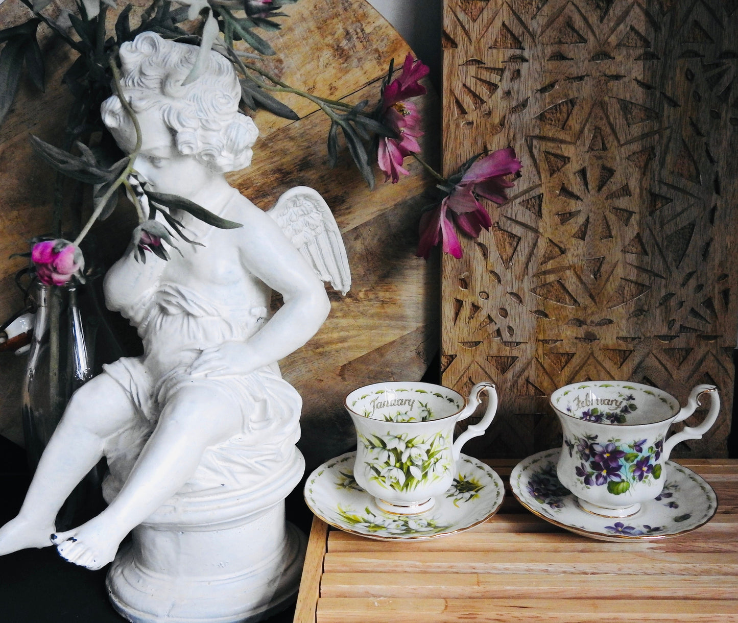 Royal Albert Flower Of The Month Lady Sized Duo's Cup & Sauc