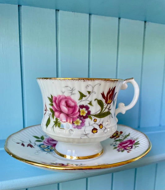 Vintage Royal Stratford Fine Bone China Teacup And Saucer