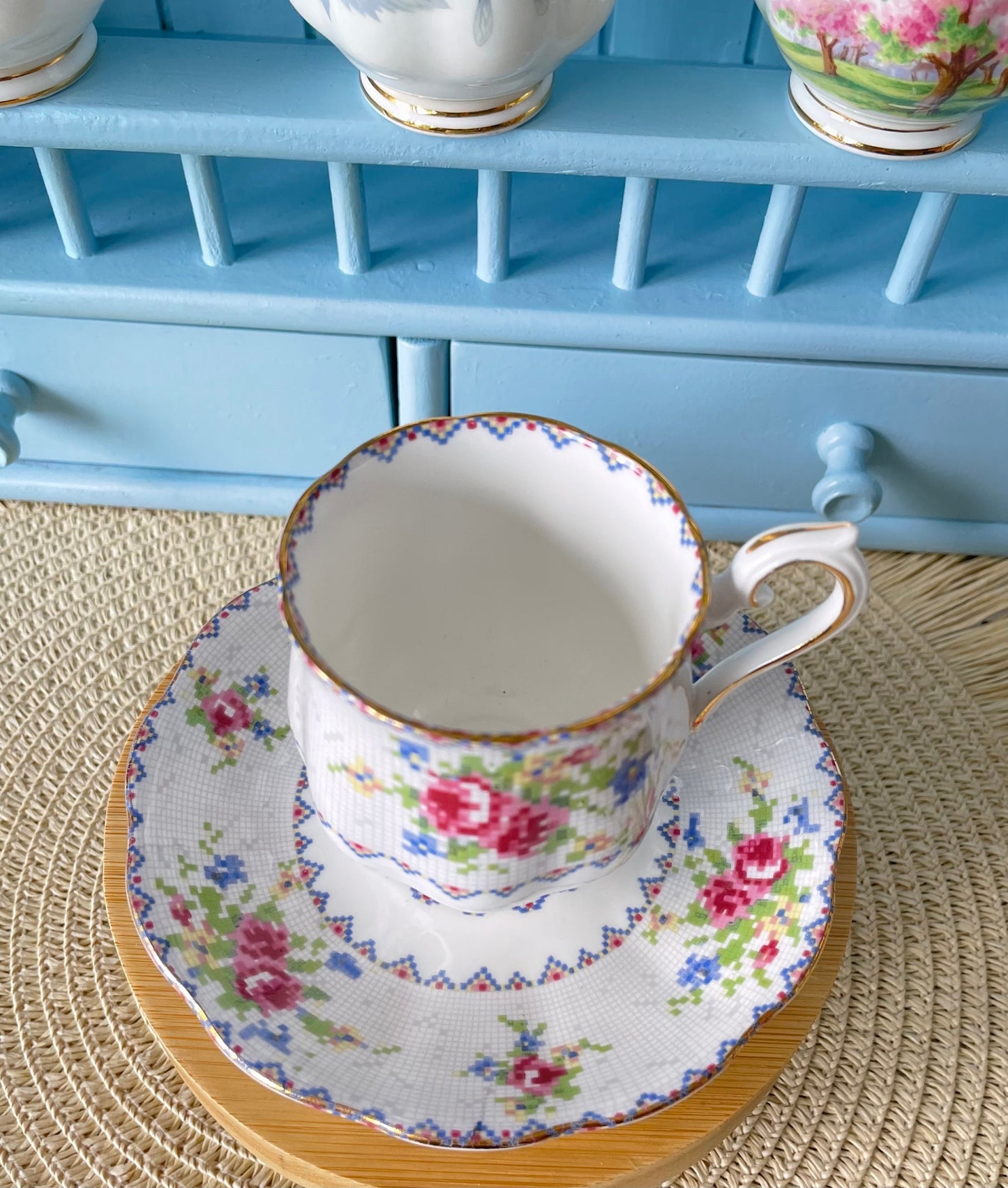 Vintage Royal Albert 'Petit Point China' Espresso Cup & Sauc