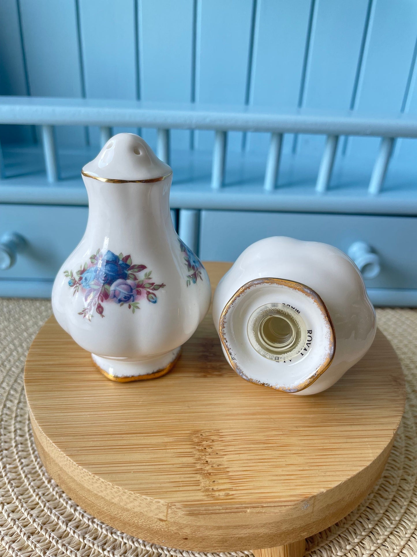 Vintage Royal Albert "Moonlight Rose" Salt & Pepper Shakers